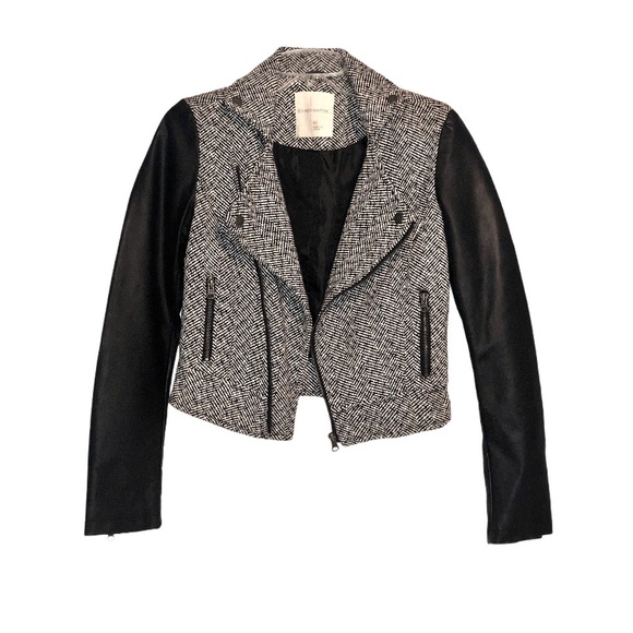 NWOT - Sound & Matter Jacket Tweed Faux Leather - Picture 2 of 7